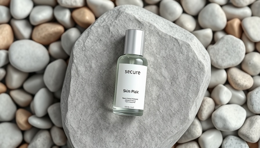AI web design for WordPress users, skincare product on stone.