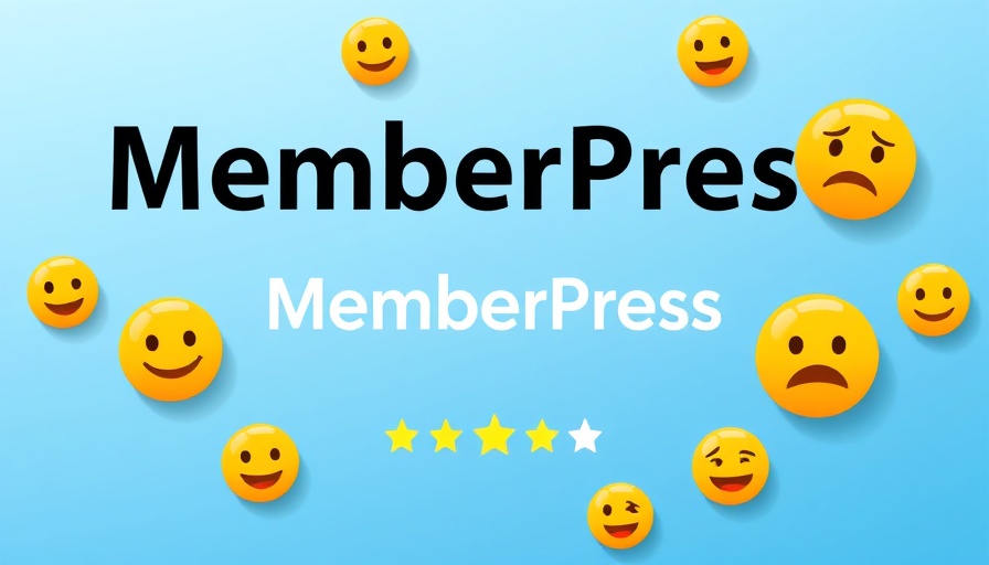 Minimalist graphic for MemberPress Review 2025 with logo and rating.