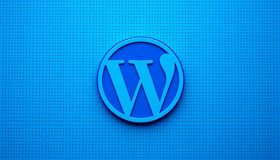 WordPress logo on a blue background.