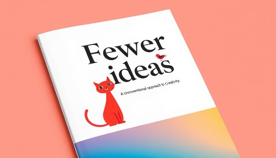 Minimalist cover with bold text and playful red illustrations for creativity article