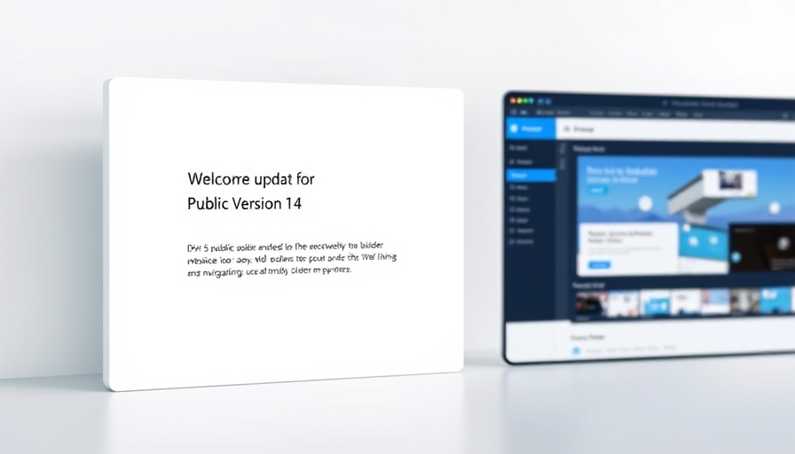 Divi 5 Public Alpha 14 interface preview with update notice.