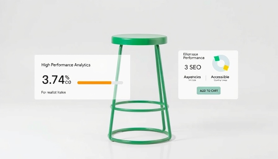 Performance analytics on green stool with scores, minimalist design.