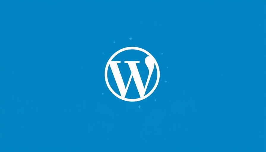 WordPress logo on a blue background, SQLite driver for WordPress