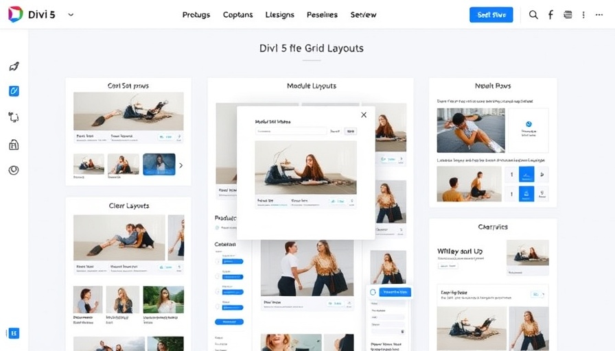 Divi 5 Nested Rows Layouts interface showcasing grid layouts.