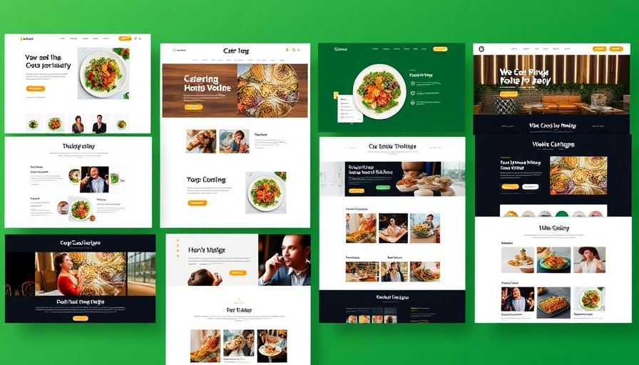 Catering Starter Site for Divi templates collage in stylish green theme.