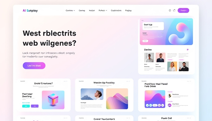 AI Website Design Generator interface with pastel templates.