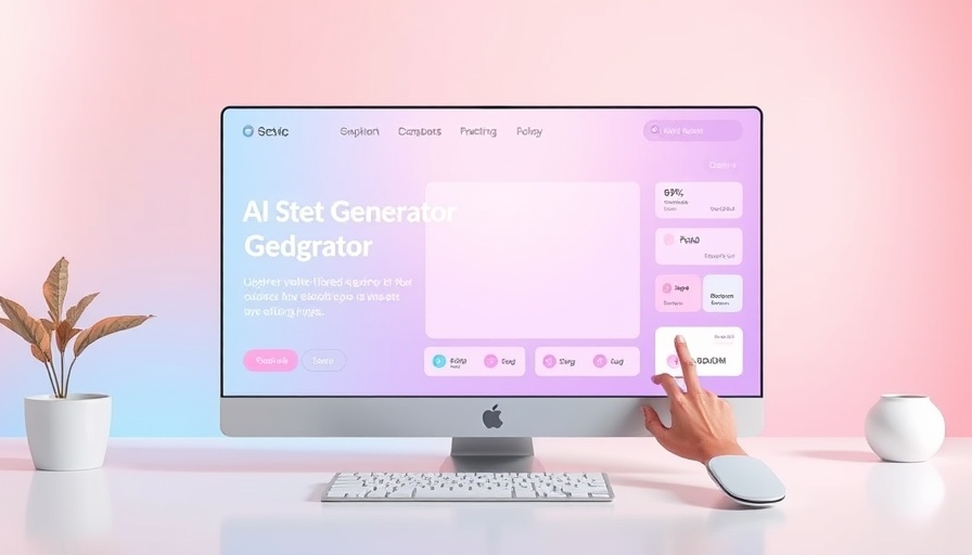 AI Website Design Generator interface displaying pastel layout options.