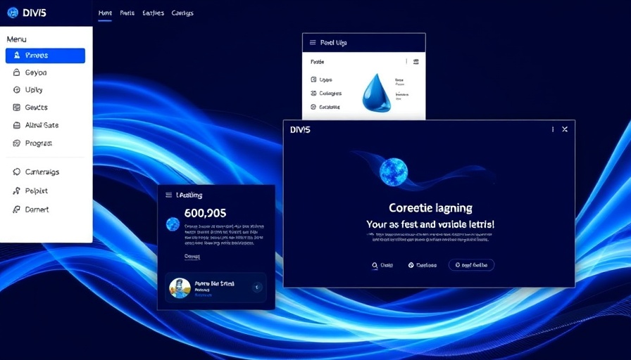 Divi 5 Interactions digital interface featuring menus and pop-ups.