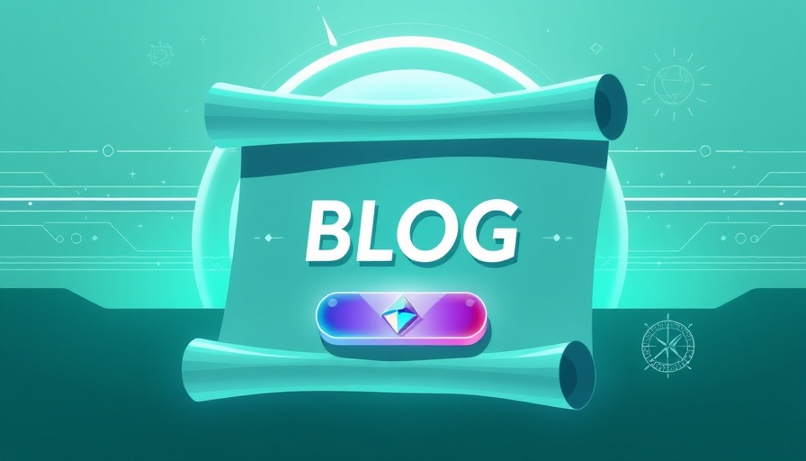 Illustration of futuristic blog concept in 2025 with a glowing parchment.
