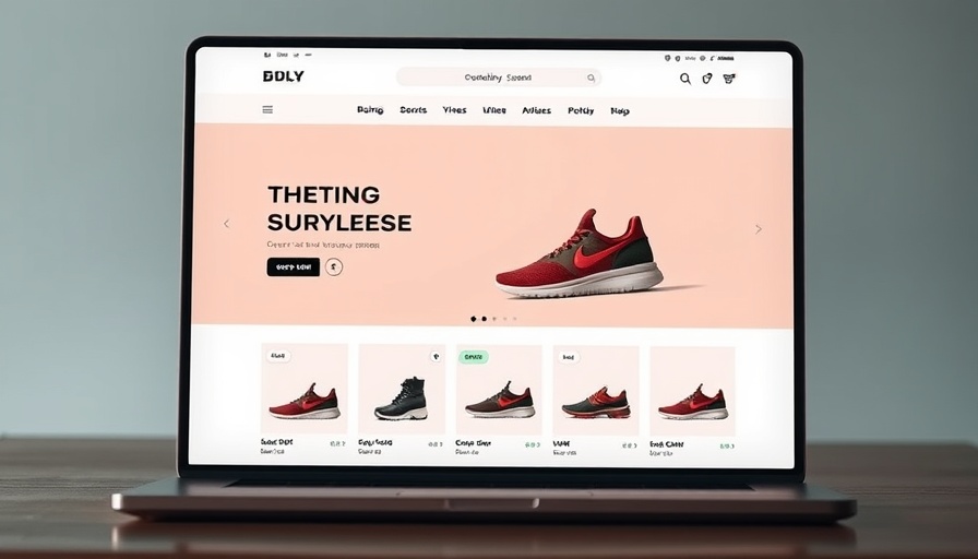 Minimalist e-commerce interface with shoe display
