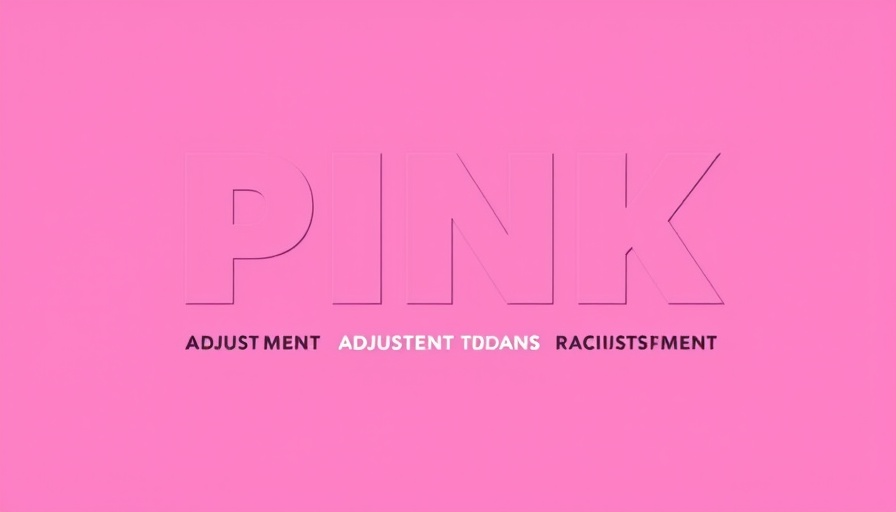 Typography design concept in pink showing font variations and layout.