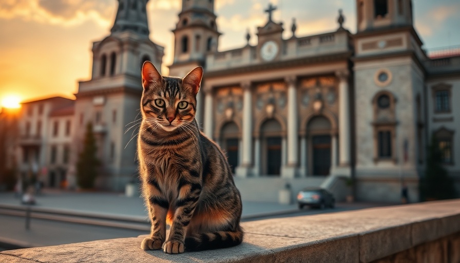 Scenic view of a cat by Sarajevo City Hall at sunset, 3-Day Sarajevo Itinerary Culture History Nature.