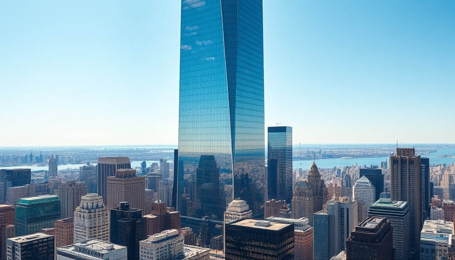 Luxury hotel skyscraper in New York City's vibrant skyline.