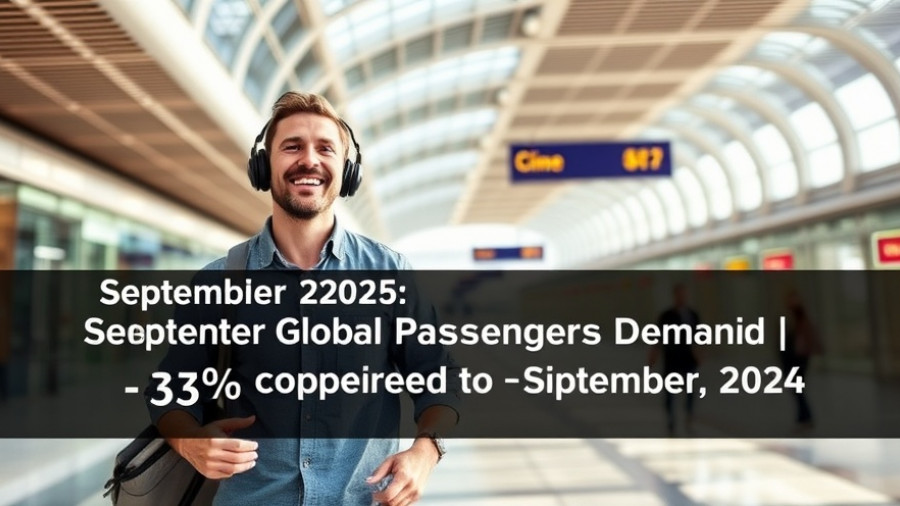 Modern airport terminal and traveler highlight 2025 global air passenger growth.