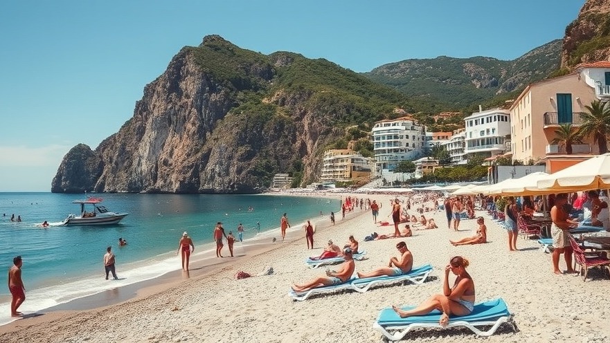 Sunbathers enjoying luxury travel Southern Italy at scenic Positano beach.