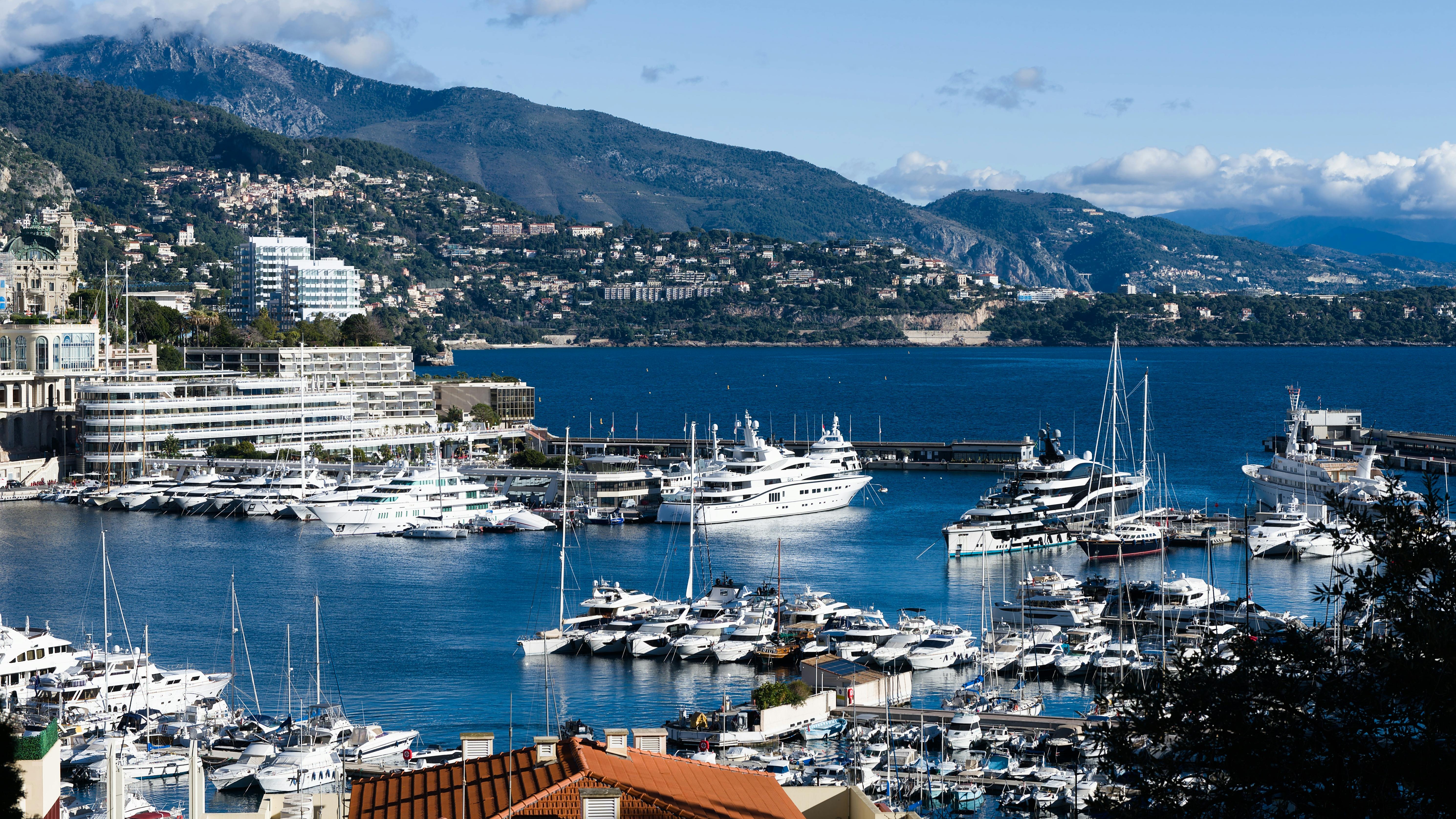Charming cobblestone street in a luxurious town on the French Riviera.