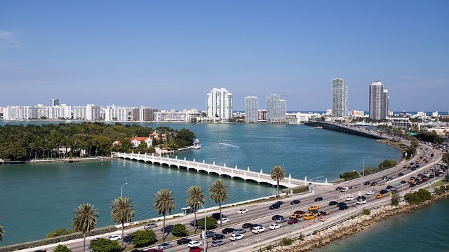 Sports hospitality Miami office with vibrant skyscrapers.