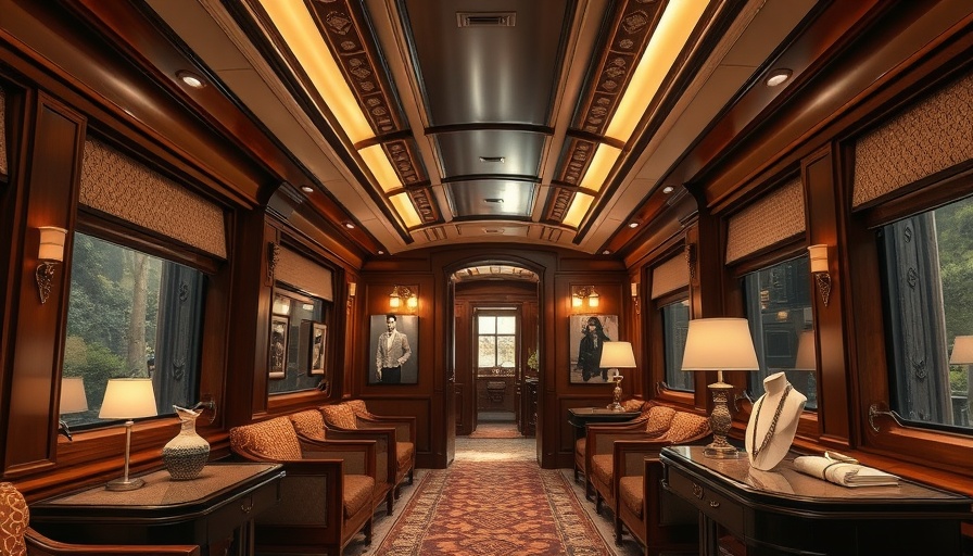 Luxurious train interior showcasing fashion and hospitality