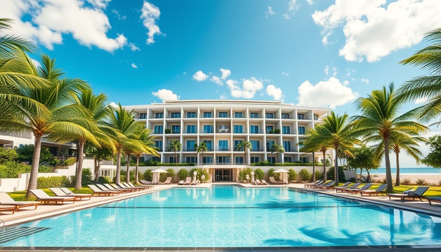 Editory by The Sea Lagos modern hotel with pool and palm trees.