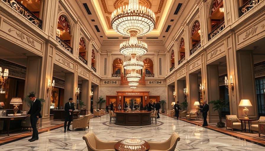 Elegant Orient Express Hotel La Minerva Rome lobby with guests.