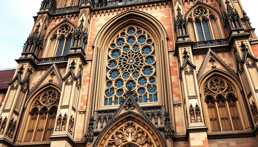 Gothic cathedral in Alsace, detailed architecture.