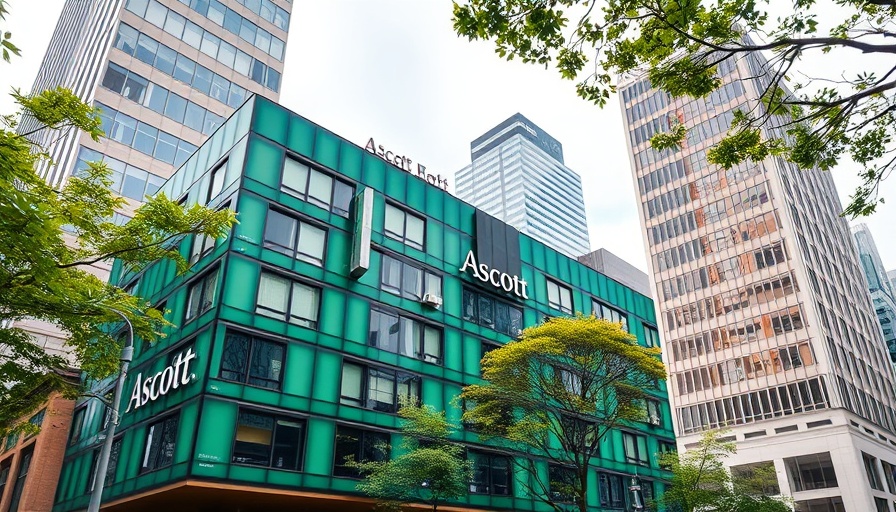 Ascott brand expansions: Modern urban building with green facade.