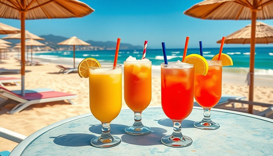 Beachside relaxation with drinks and umbrellas - Travel Health Tips