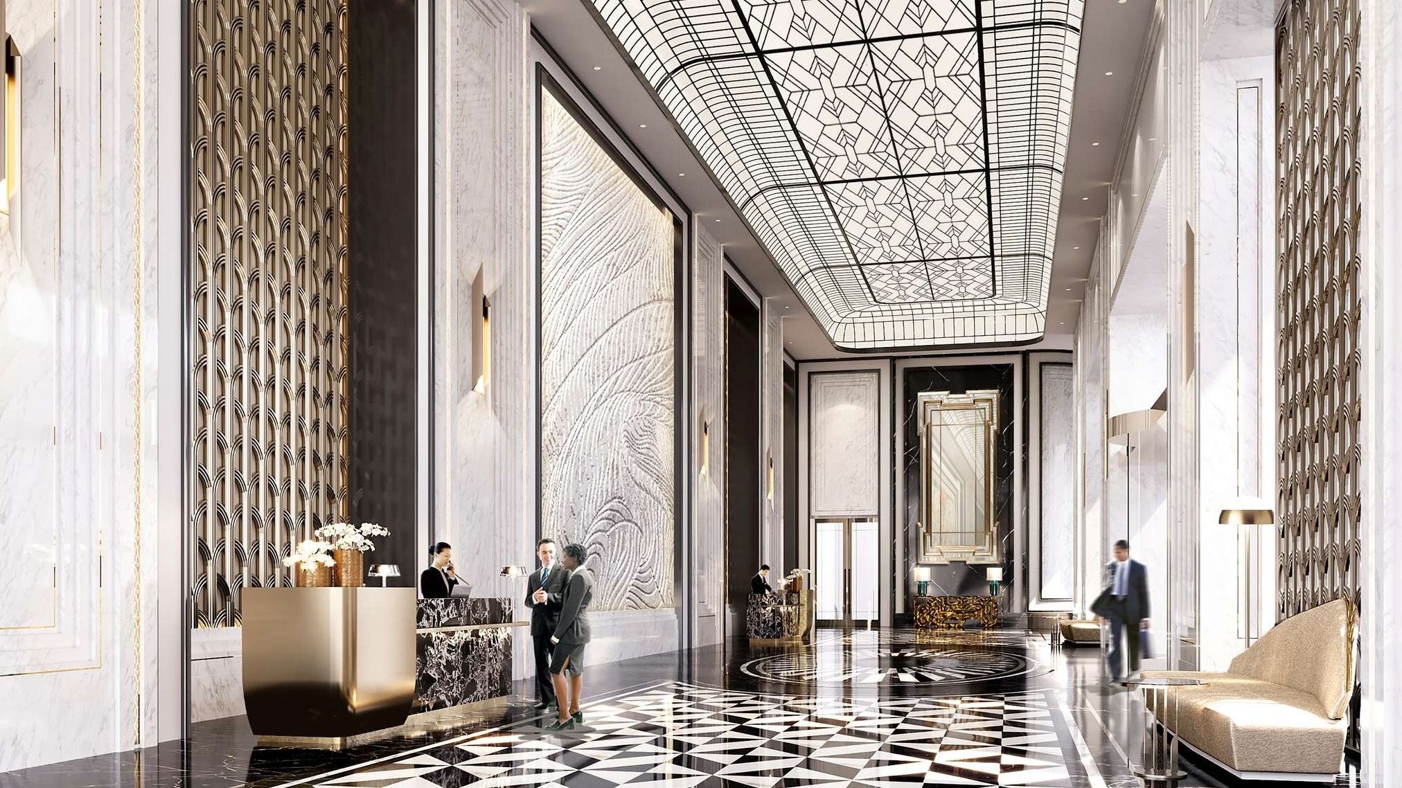 Fairmont Mumbai luxury lounge with floral accents and elegant decor.
