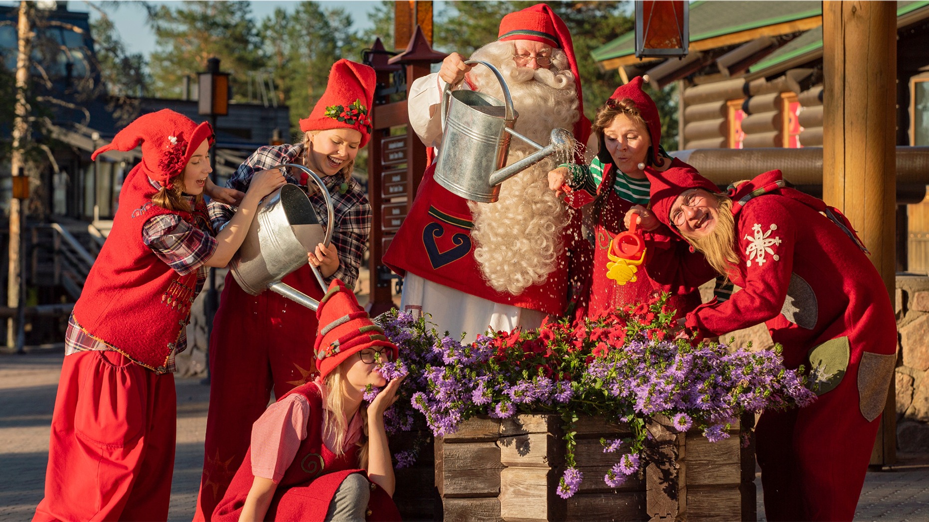 family christmas at santa claus village