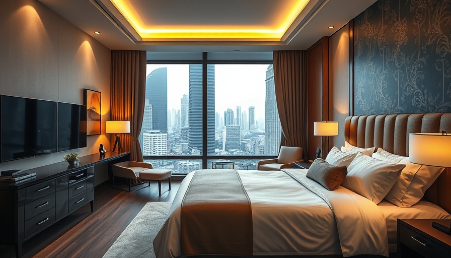 Luxury Urban Hotels: Elegant contemporary room interior with sophisticated design.