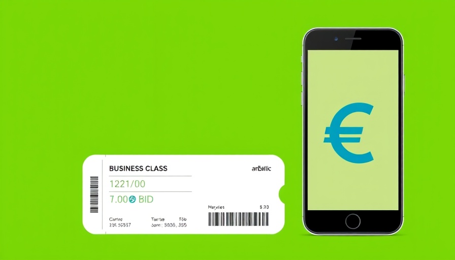 airBaltic Business Class upgrade service depicted with ticket and phone.