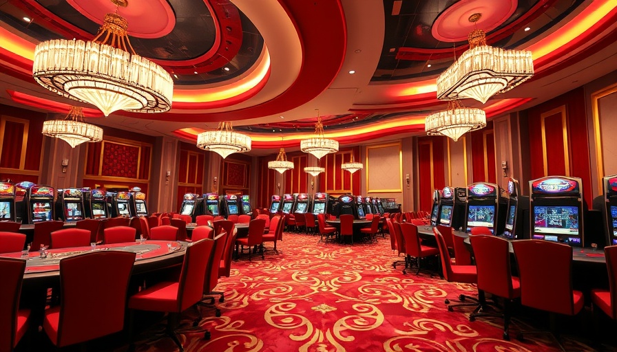 Luxurious casino with chandeliers and red decor at Borgata Hotel.