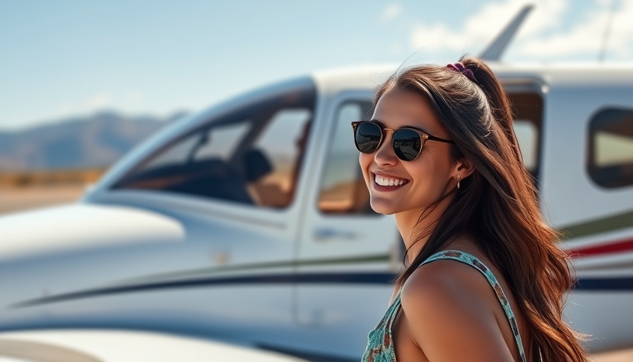 Young woman boarding a private plane for a luxury travel experience.
