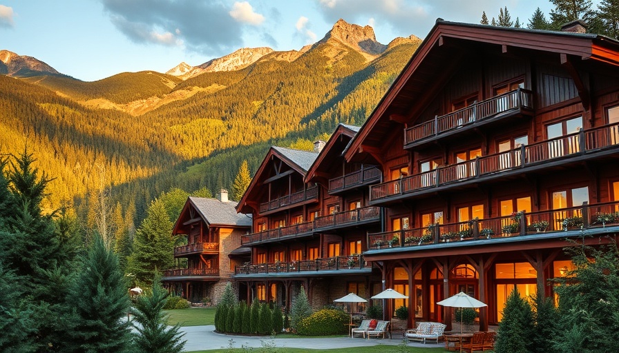 Luxurious Aman Rosa Alpina resort nestled in mountain landscape.