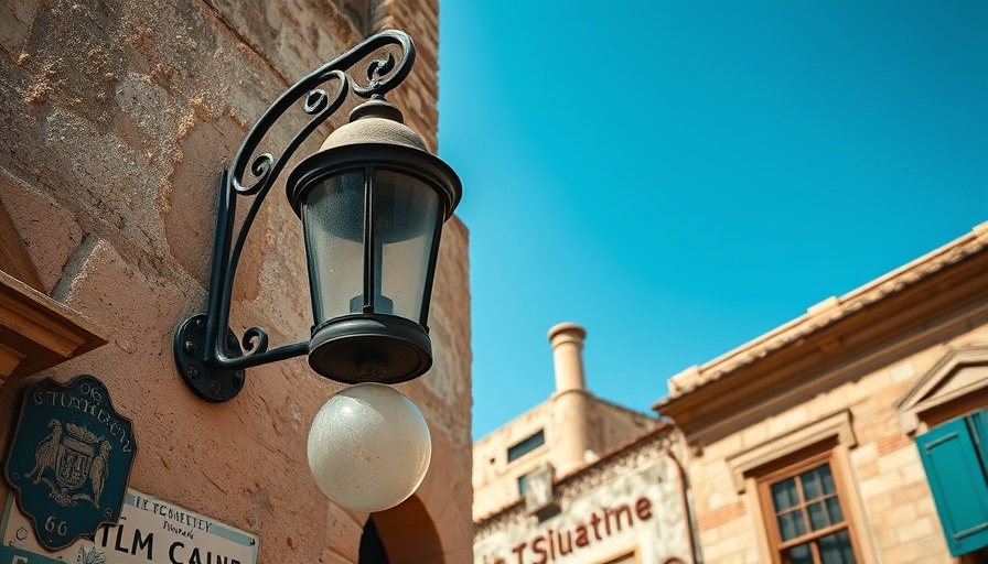 Rustic street lamp on historic wall in Uruguay, Luxury Travel Experiences in Uruguay.