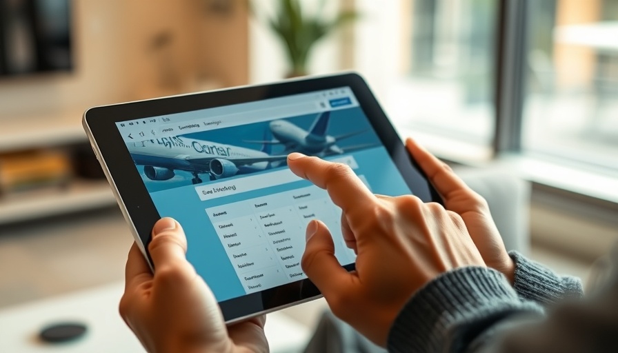 Tablet showing flight booking; relates to hotel price parity clauses.