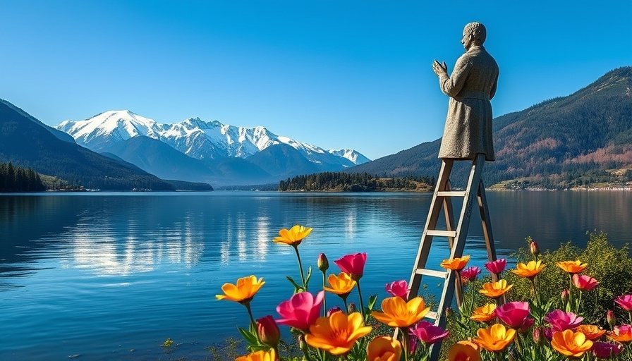 Beautiful lakeside view in Switzerland with mountains.