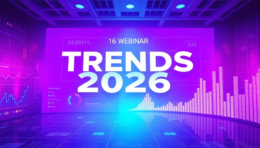 Webinar trends 2026 invite with futuristic graphs.