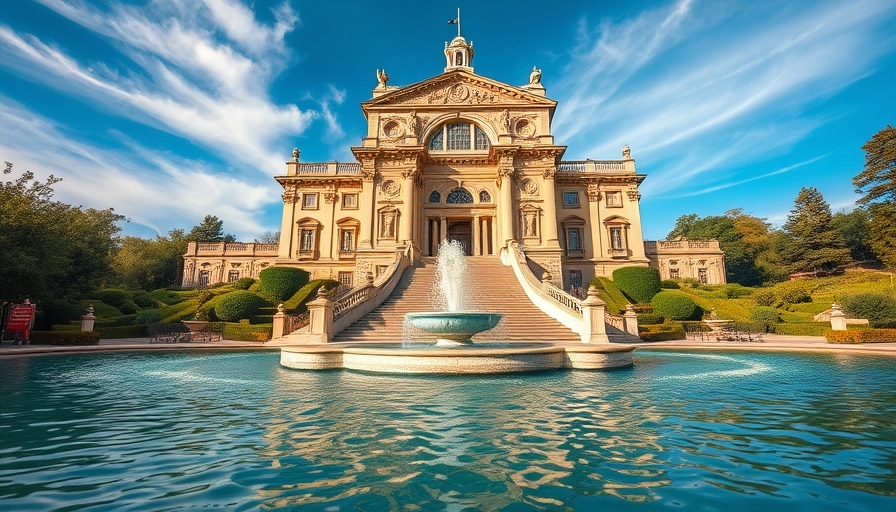 Luxury travel Marseille view of grand architecture and fountain.