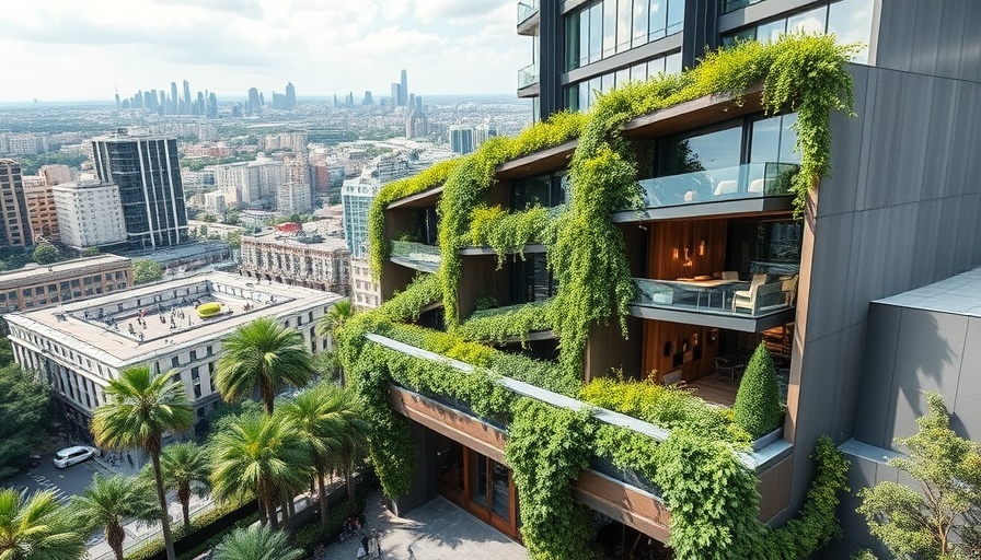 Luxury hotels: Modern city hotel with lush greenery and terraces.