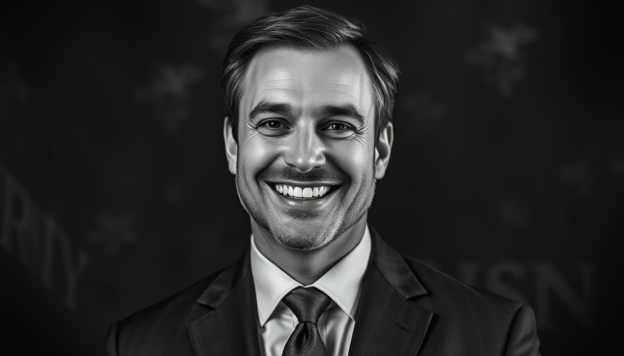 Smiling professional man in a suit, monochrome portrait.