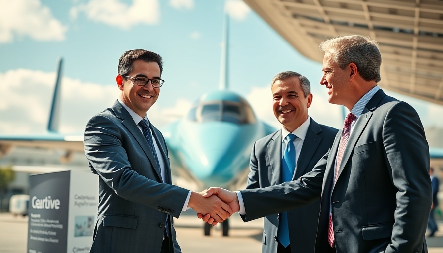 Businessmen discuss carbon-free regional air links in Europe.