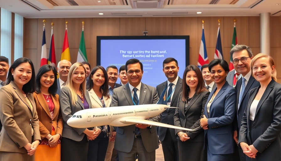 Ethiopian Airlines executives and staff holding model plane, signifying new aircraft orders.