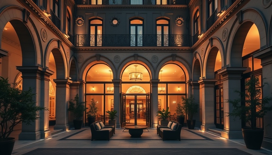Elegant luxury boutique accommodations with arched architecture and courtyard.