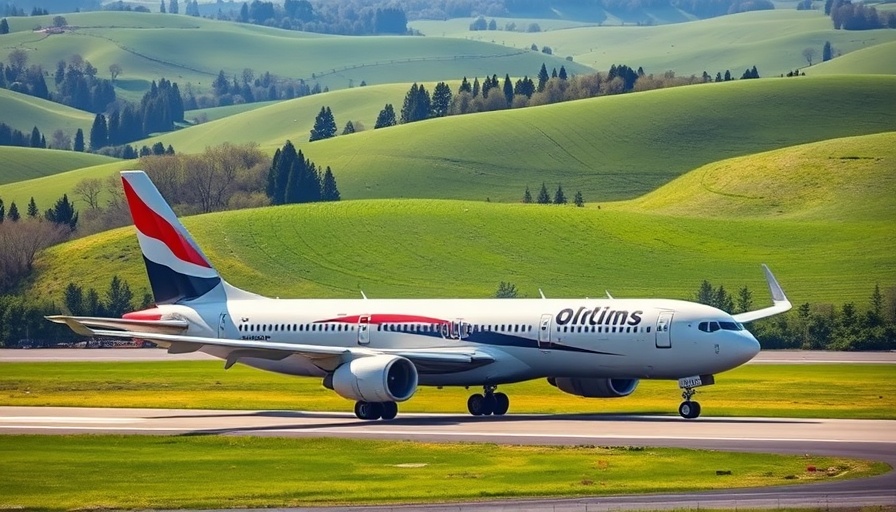 World's safest airlines 2025 airplane taxiing in scenic green landscape.