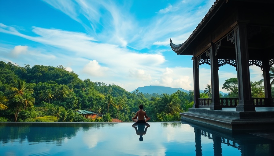 Quiet luxury retreat in Asia-Pacific with serene temple view.