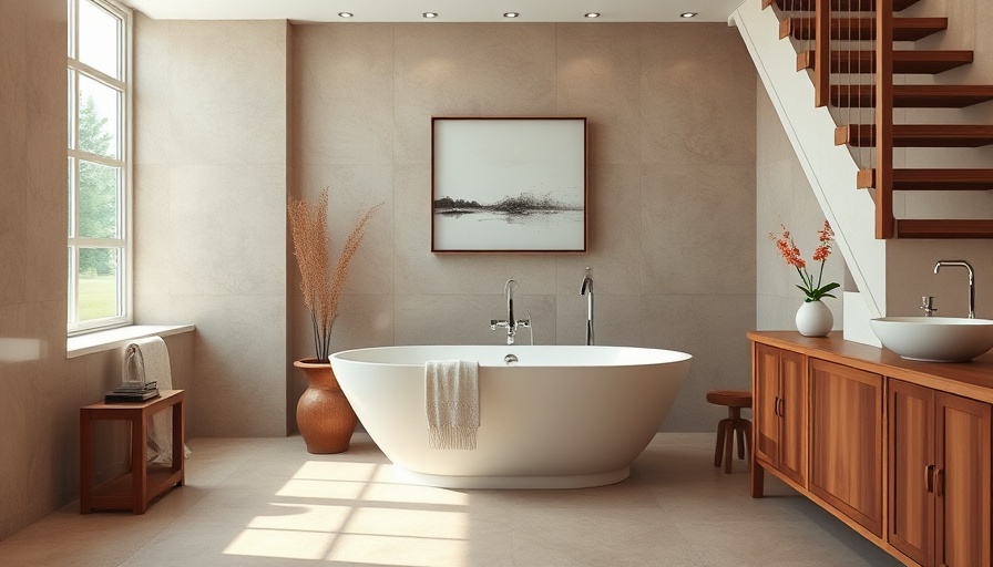 Elegant bathroom with standalone tub in luxury boutique hotel