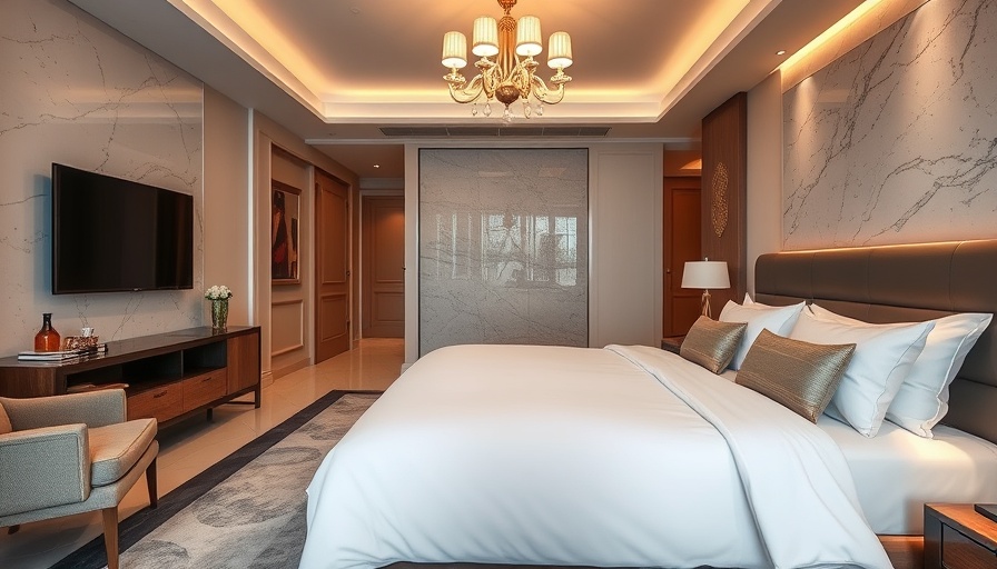 Luxurious hotel room showcasing elegant and modern design.