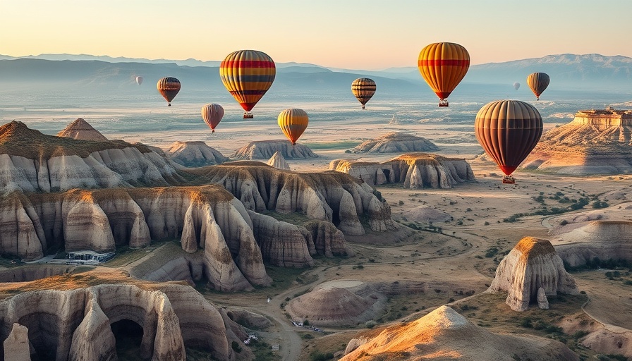 Hot air balloons over Cappadocia during 1-Day Cappadocia Tour from Istanbul.