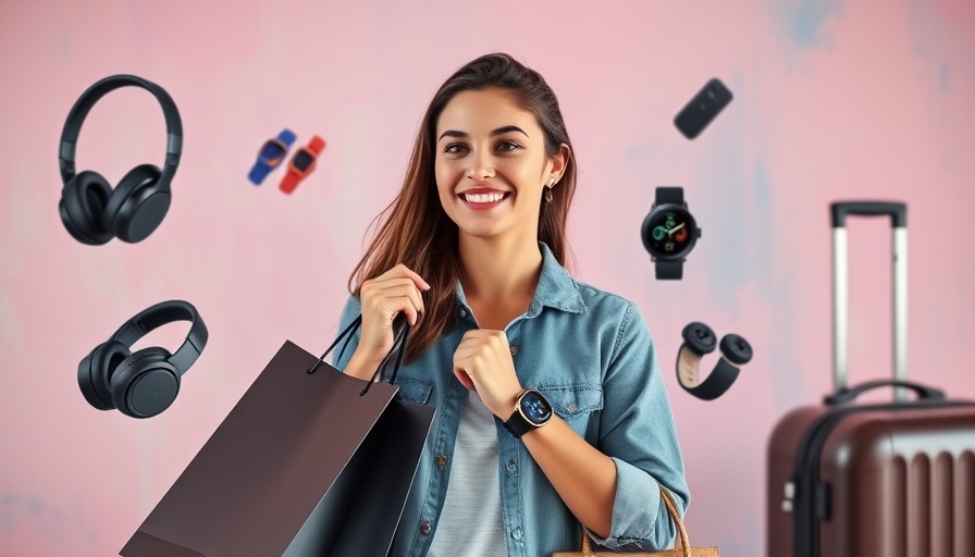 Amazon Prime Day travel deals collage with gadgets and luggage.